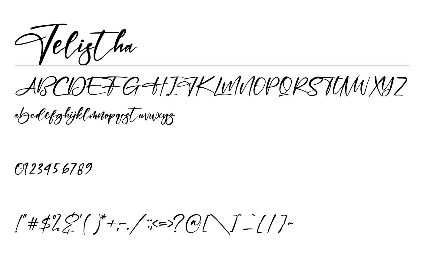 Jelistha Font preview