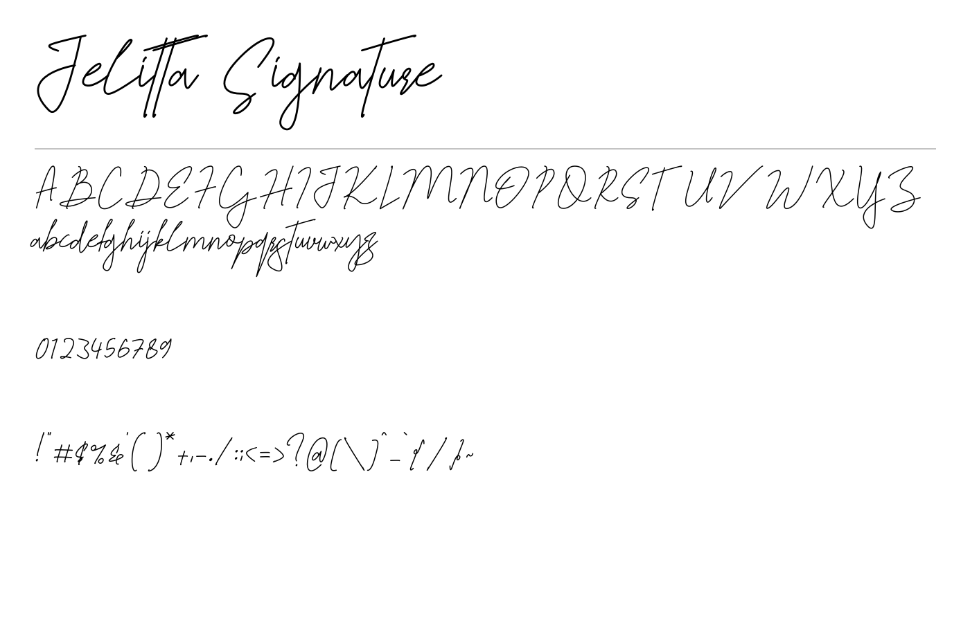Jelitta Signature Font preview