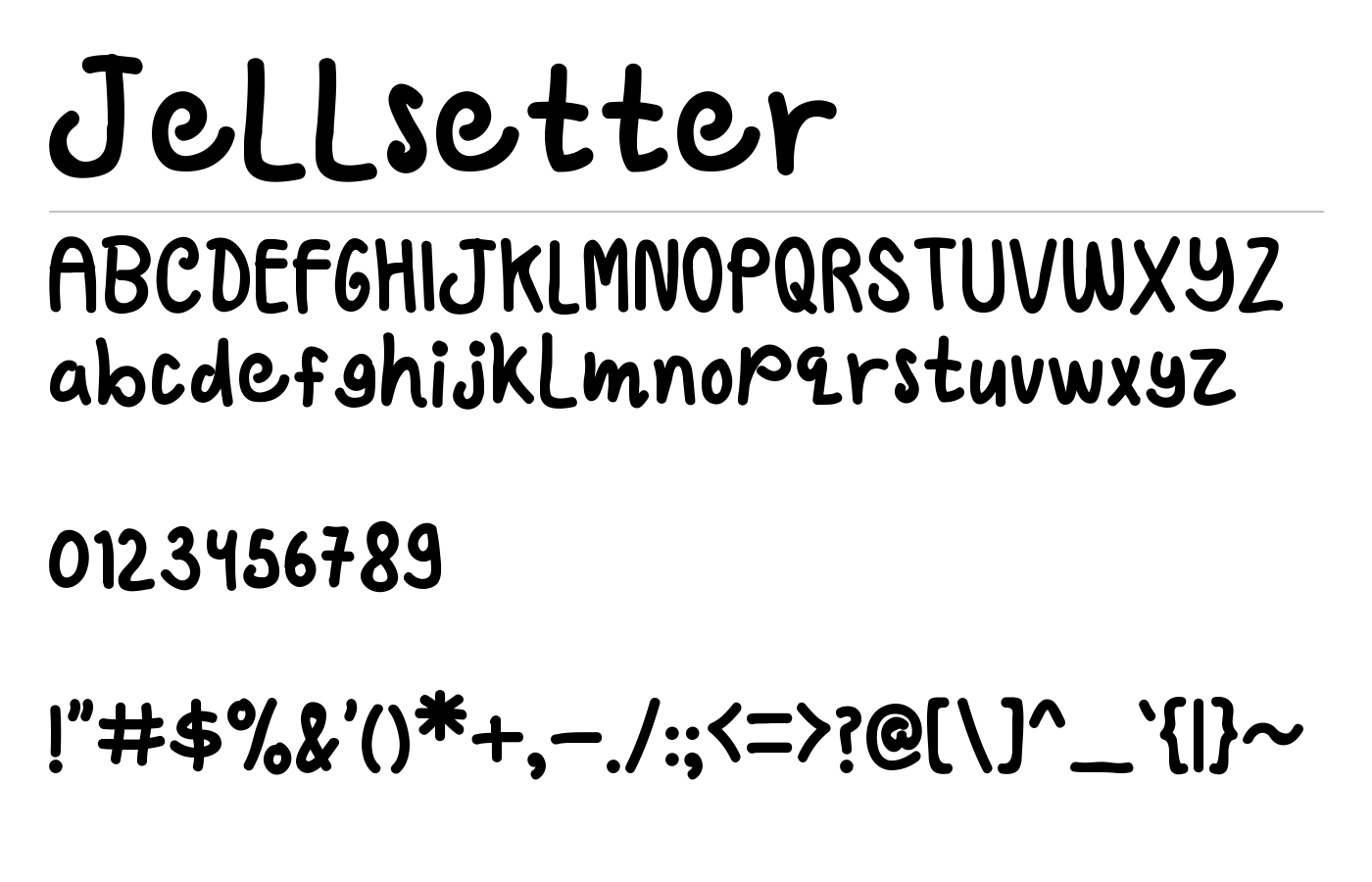 Jellsetter Font preview