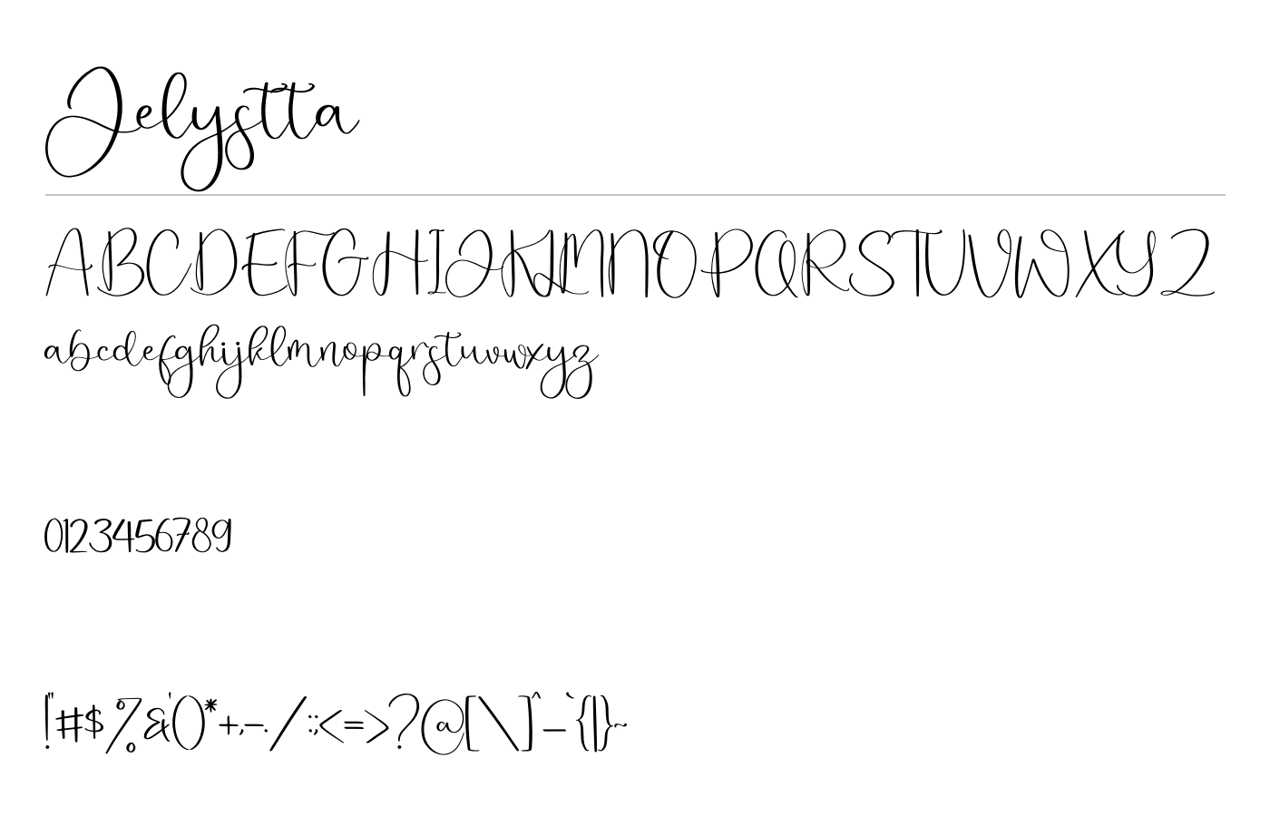 Jelystta Font preview