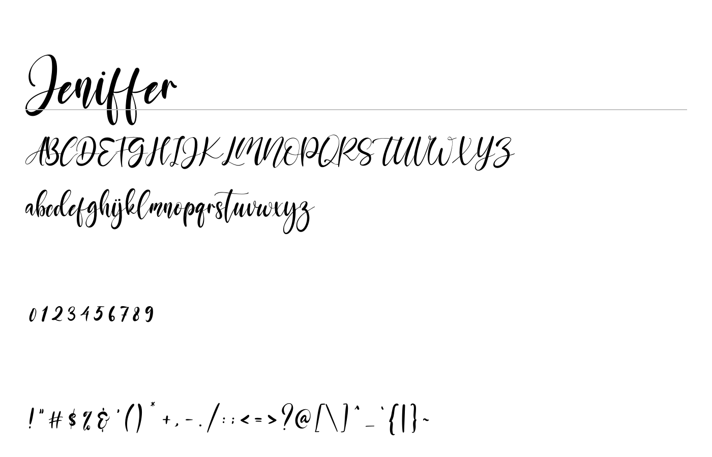 Jeniffer Font preview