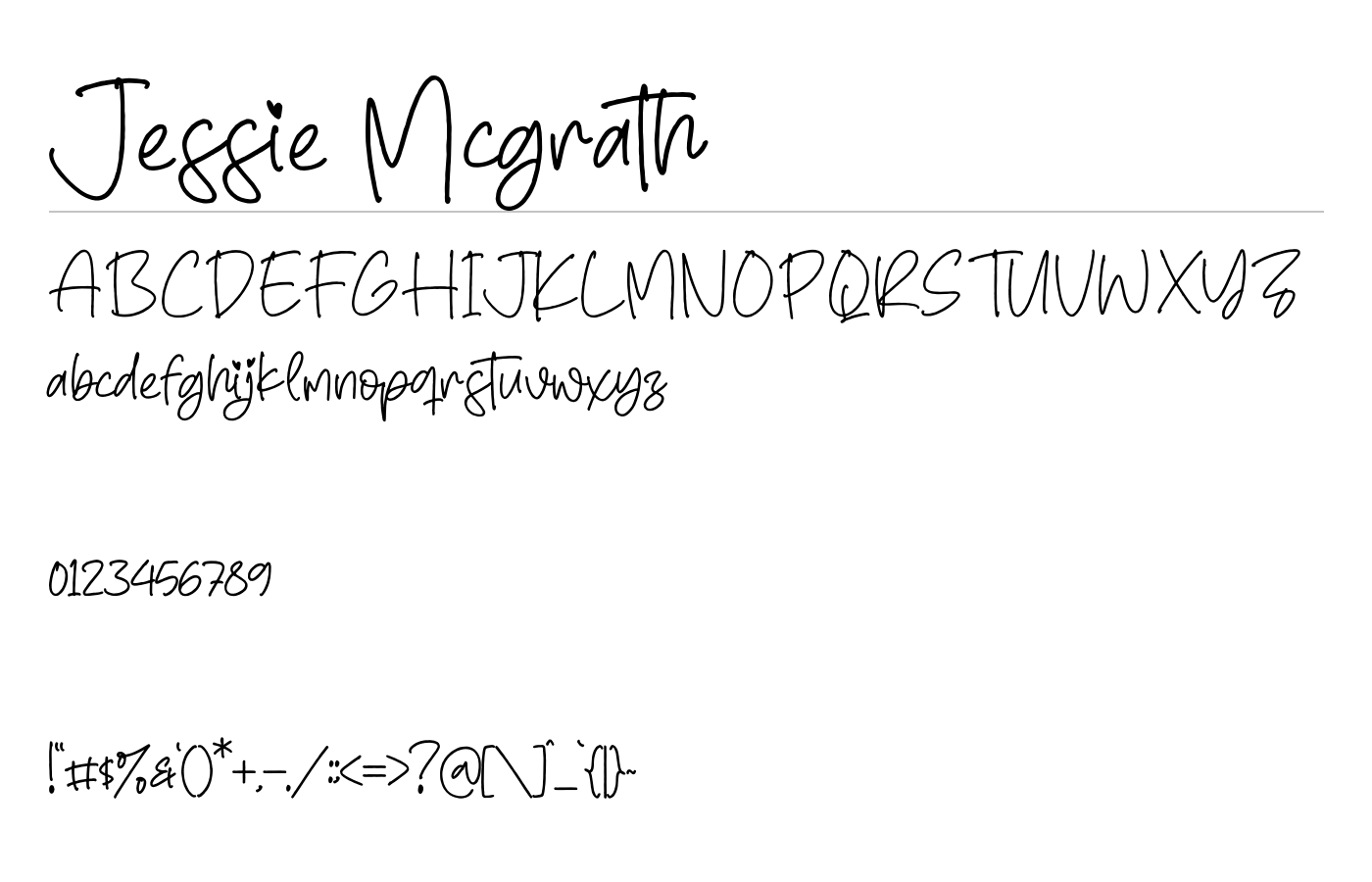 Jessie Mcgrath Font preview