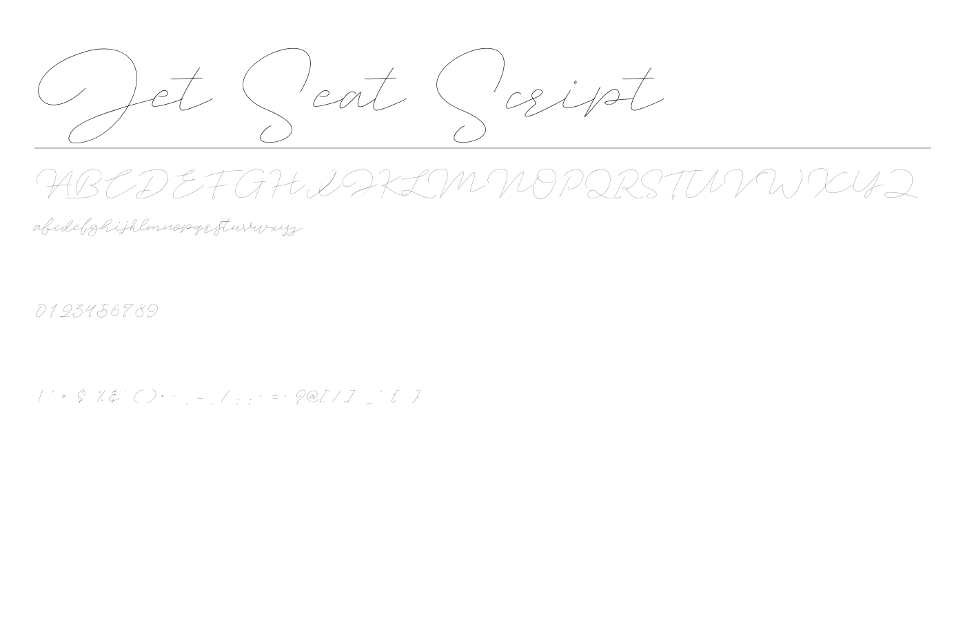 Jet Seat Font preview