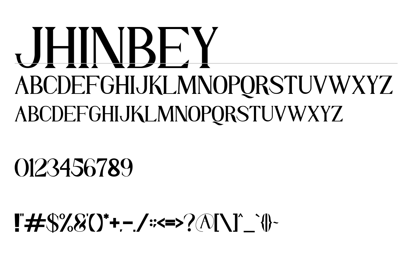 Jhinbey Font preview
