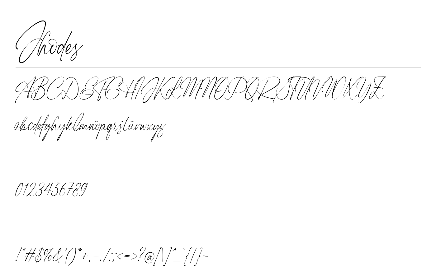 Jhodes Font preview