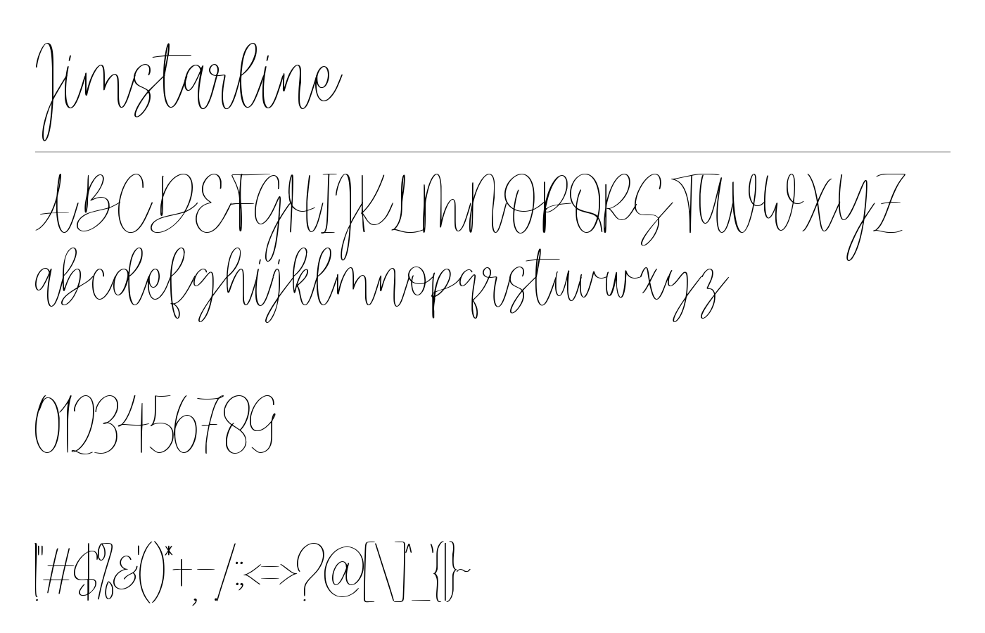 Jimstarline Font preview