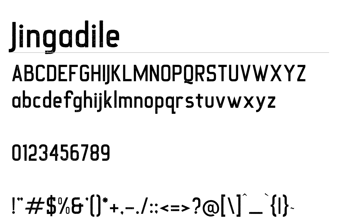 Jingadile Font preview