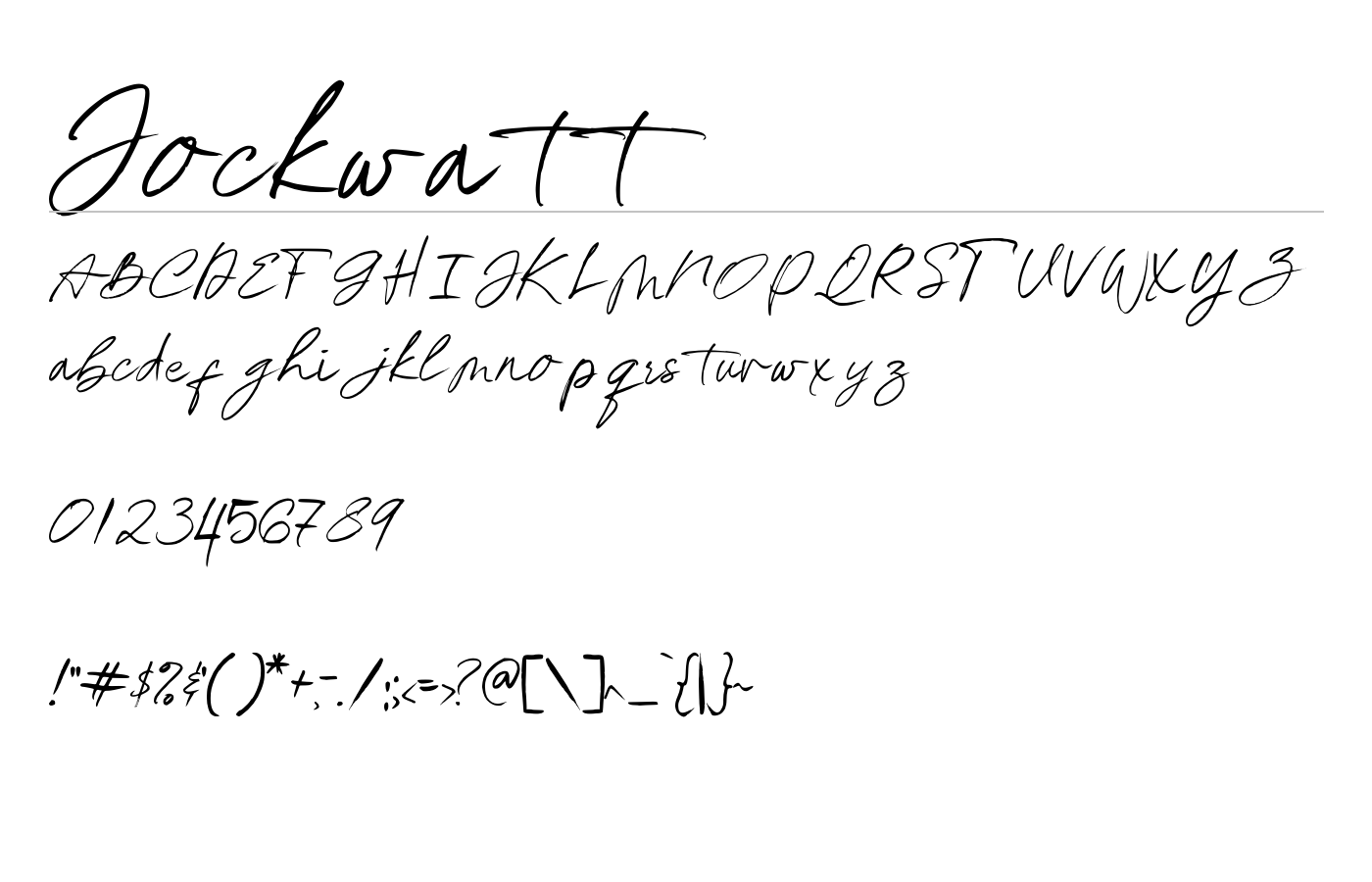 Jockwatt Font preview
