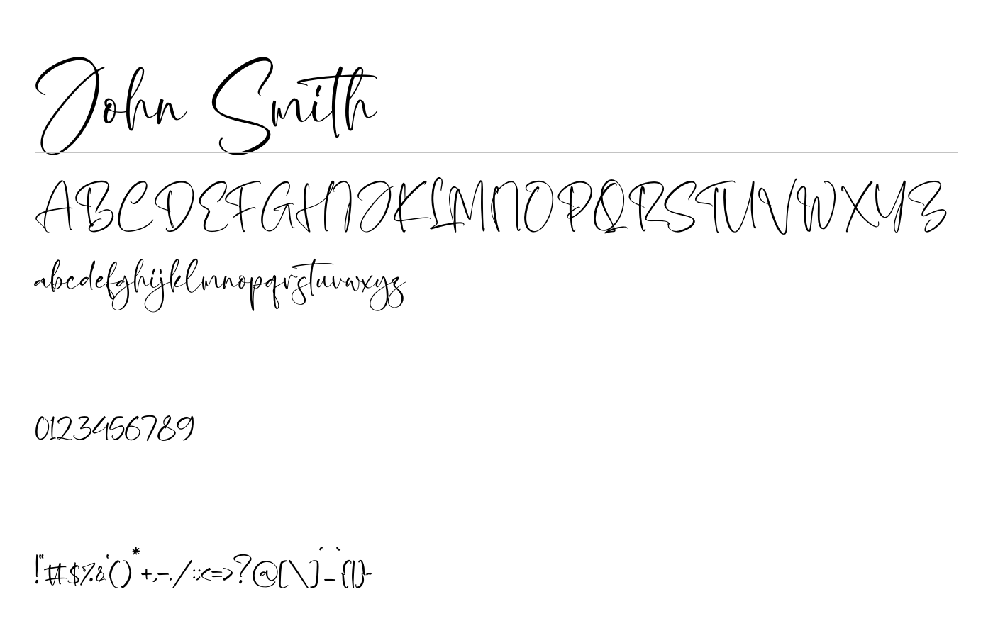 John Smith Font preview