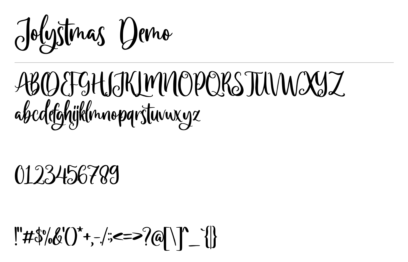 Jolystmas Font preview