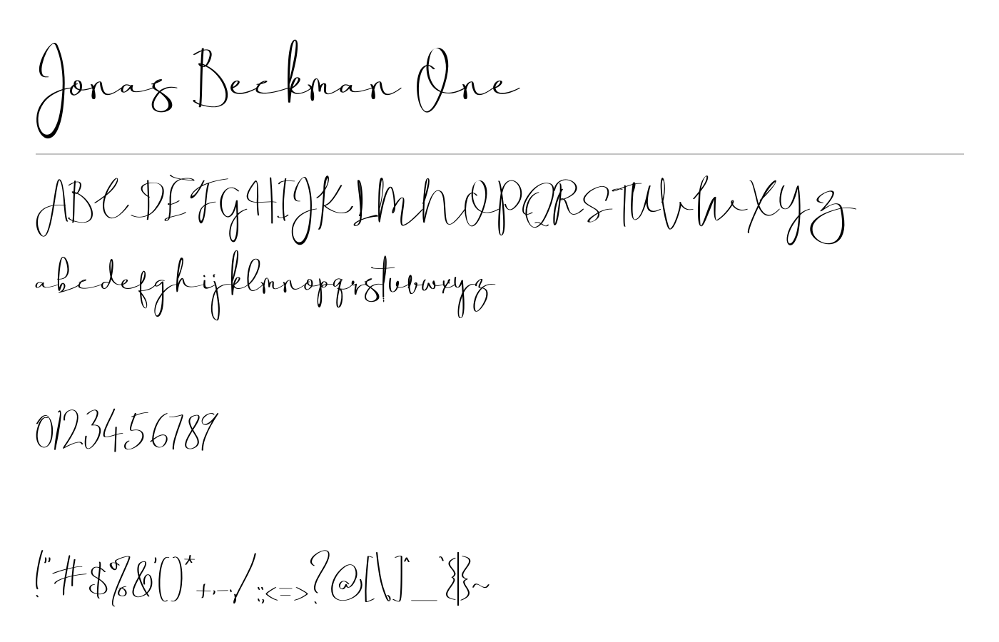 Jonas Beckman Font preview