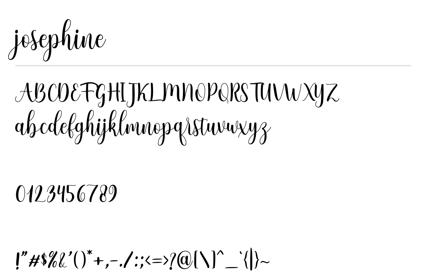 Josephine Script Font preview