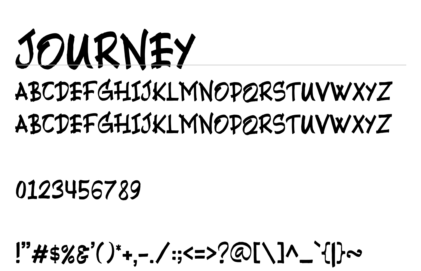 Journey Font preview