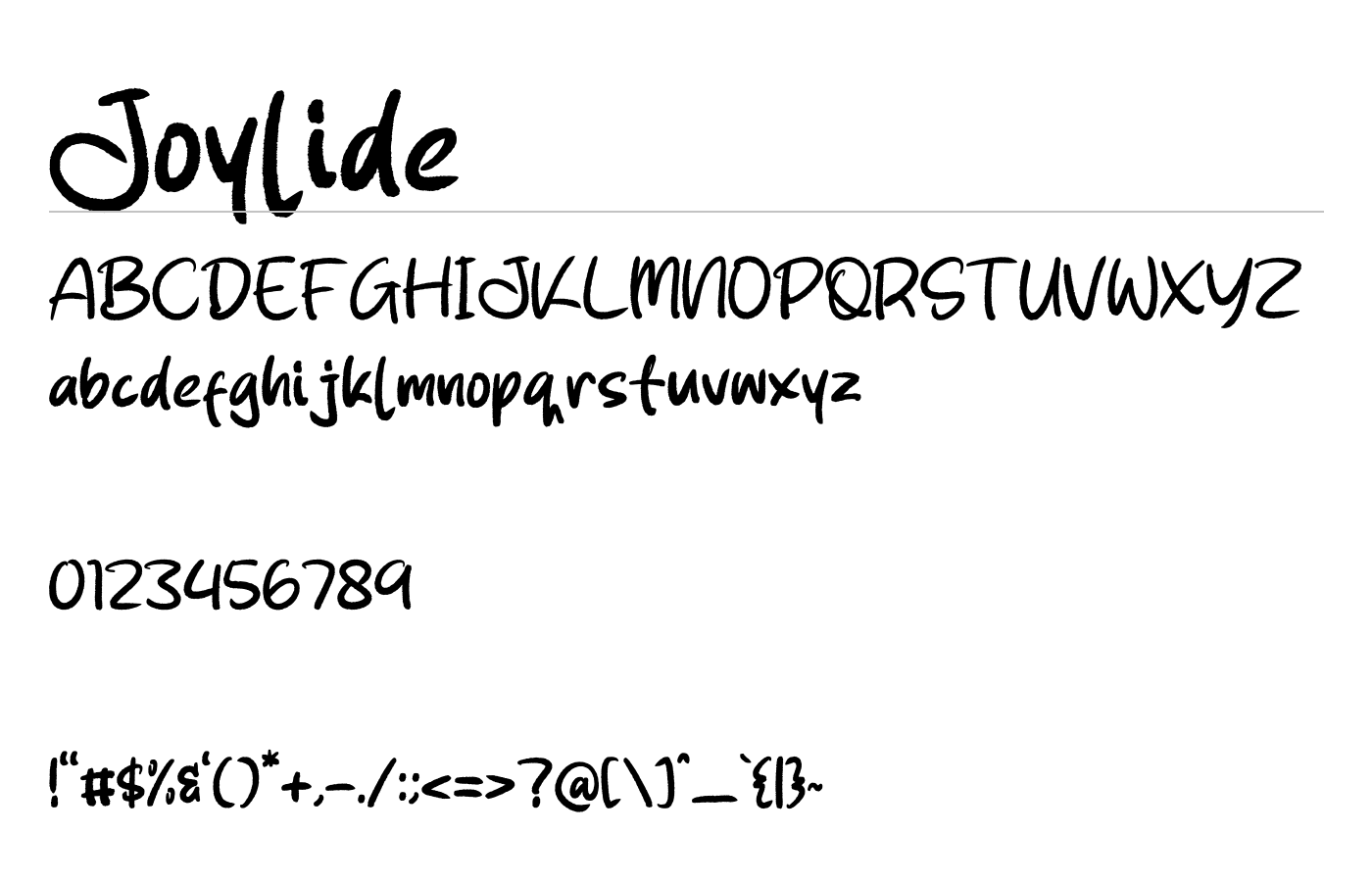 Joylide Font preview