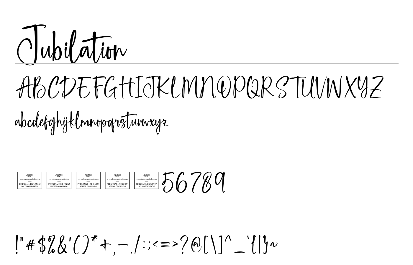 Jubilation Font preview