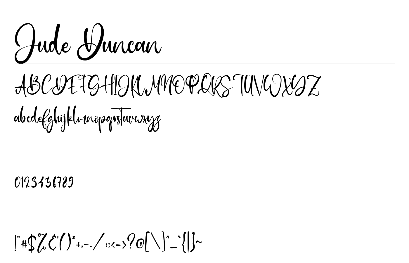 Jude Duncan Font preview