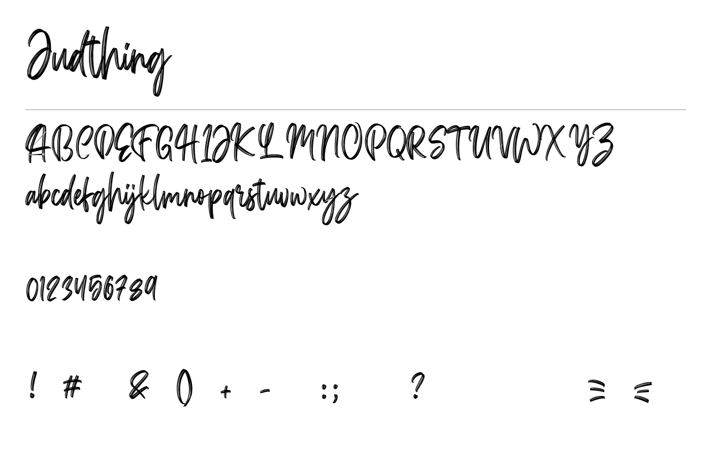 Judthing Handbrush Font preview
