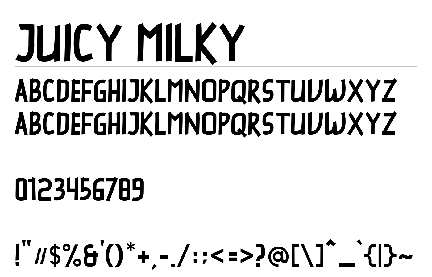 Juicy Milky Font preview