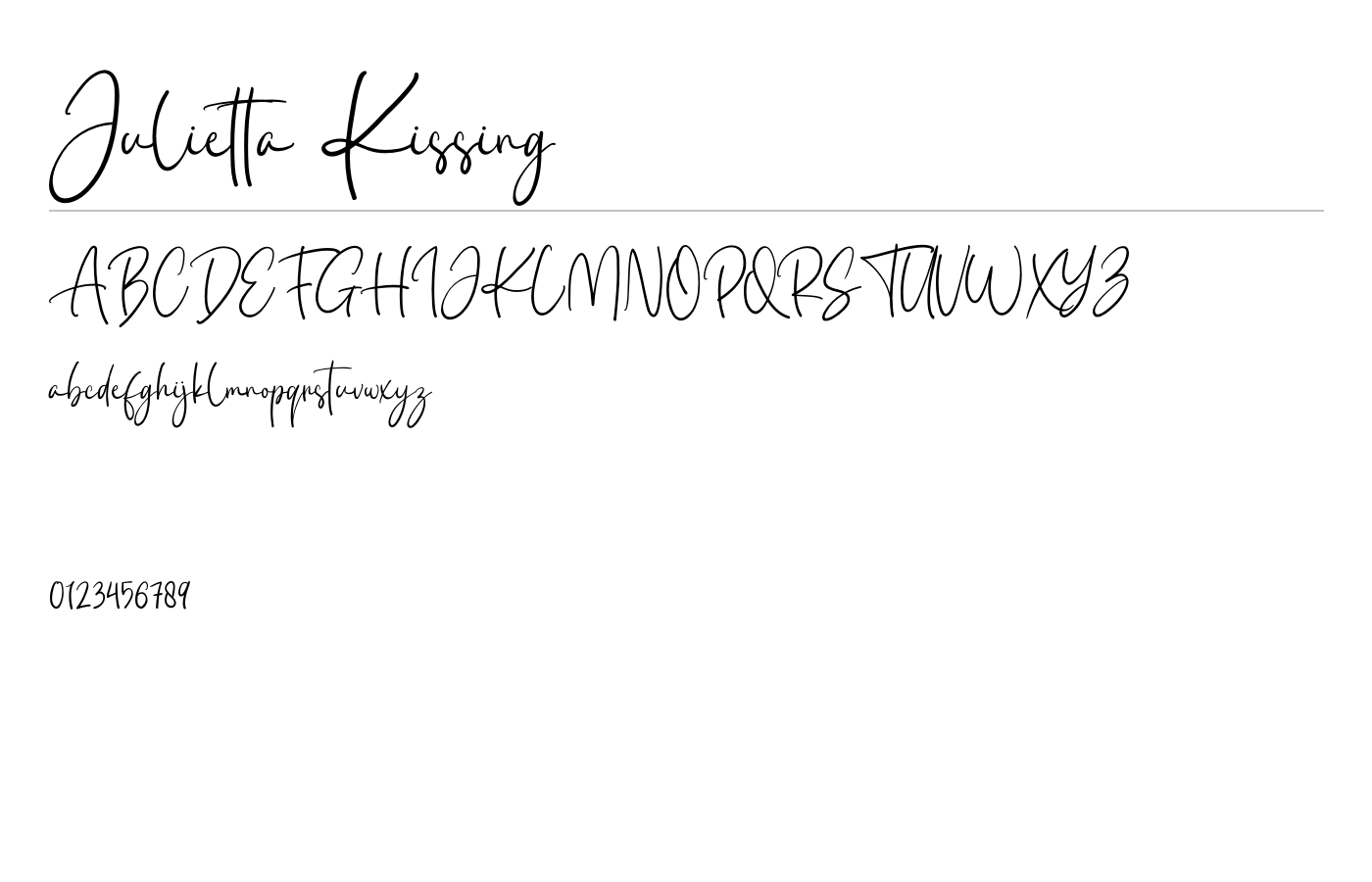 Julietta Kissing Font preview