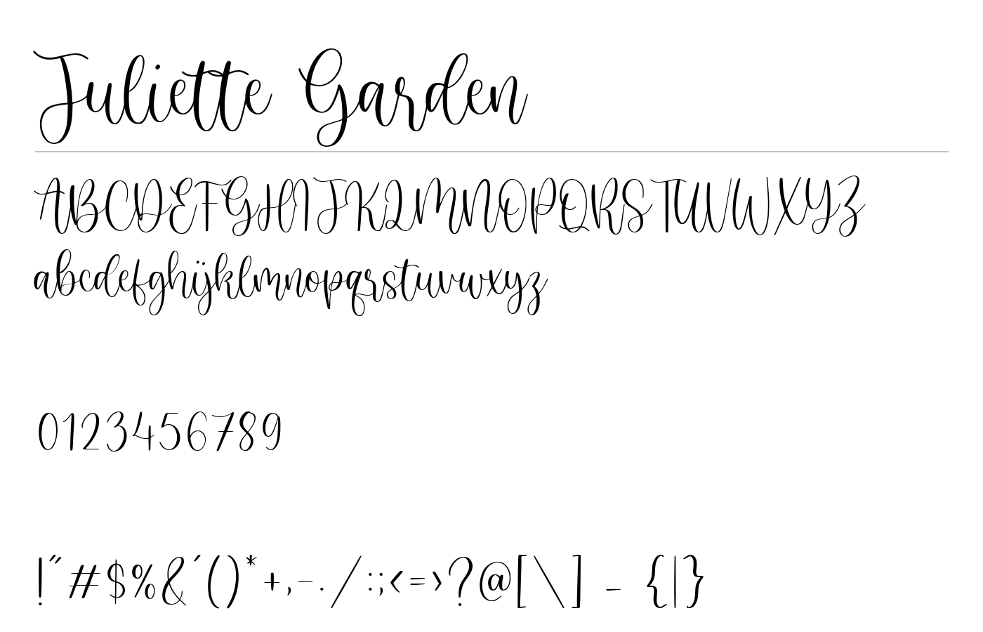 Juliette Garden Font preview