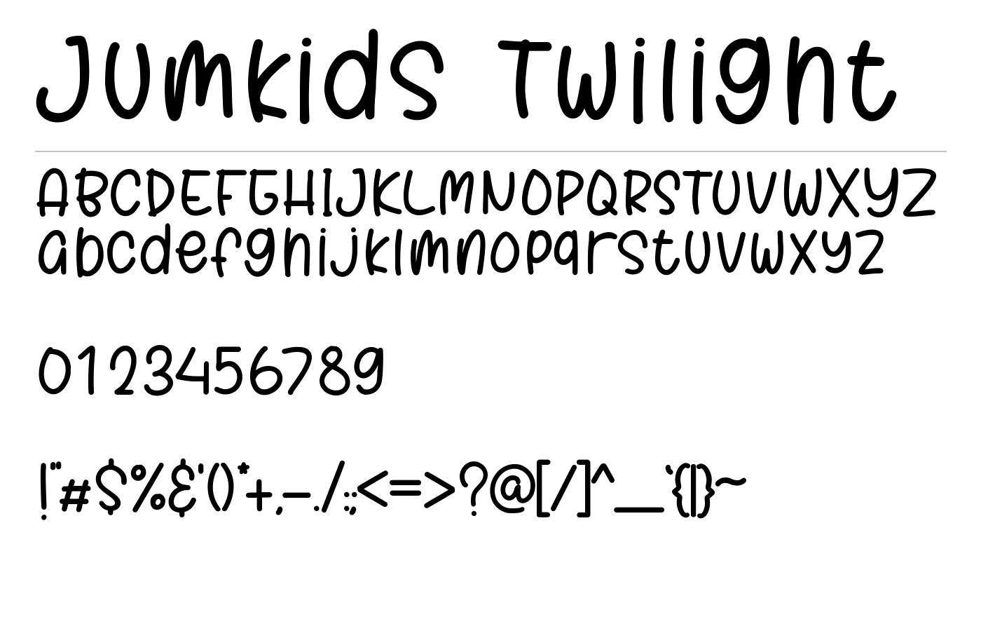 Jumkids Twilight Font preview