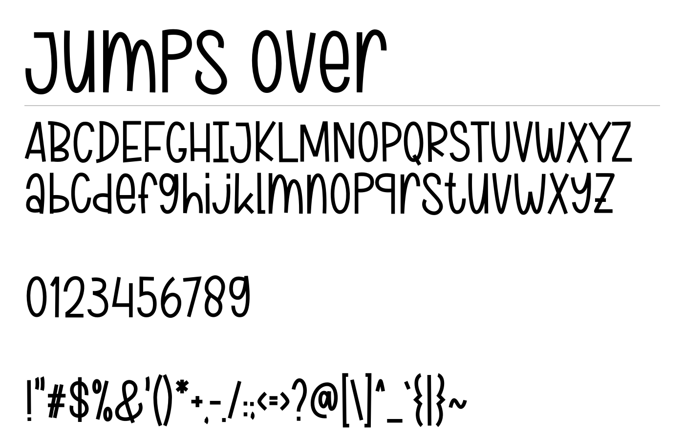 Jumps Over Font preview