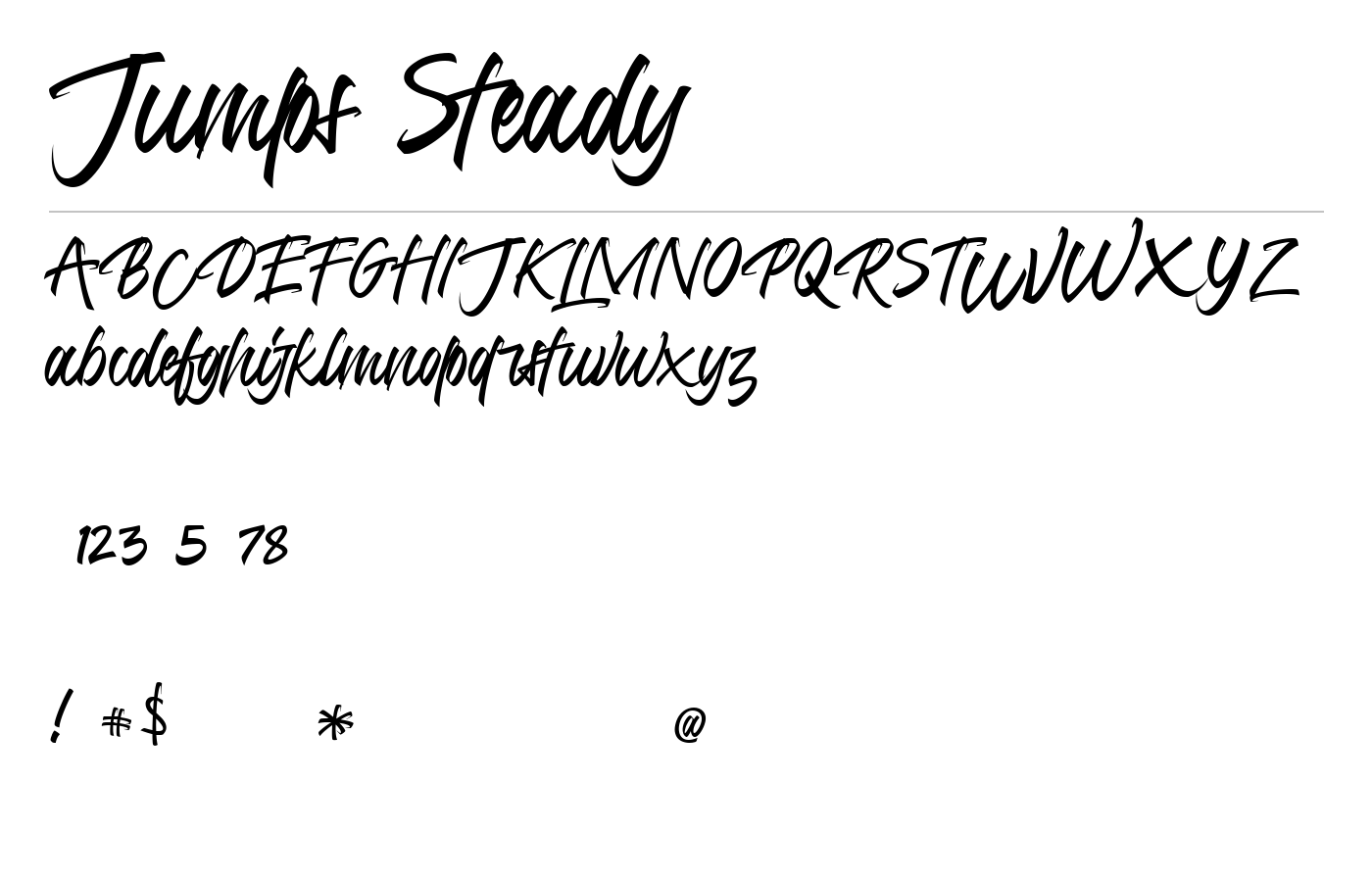 Jumps Steady Font preview