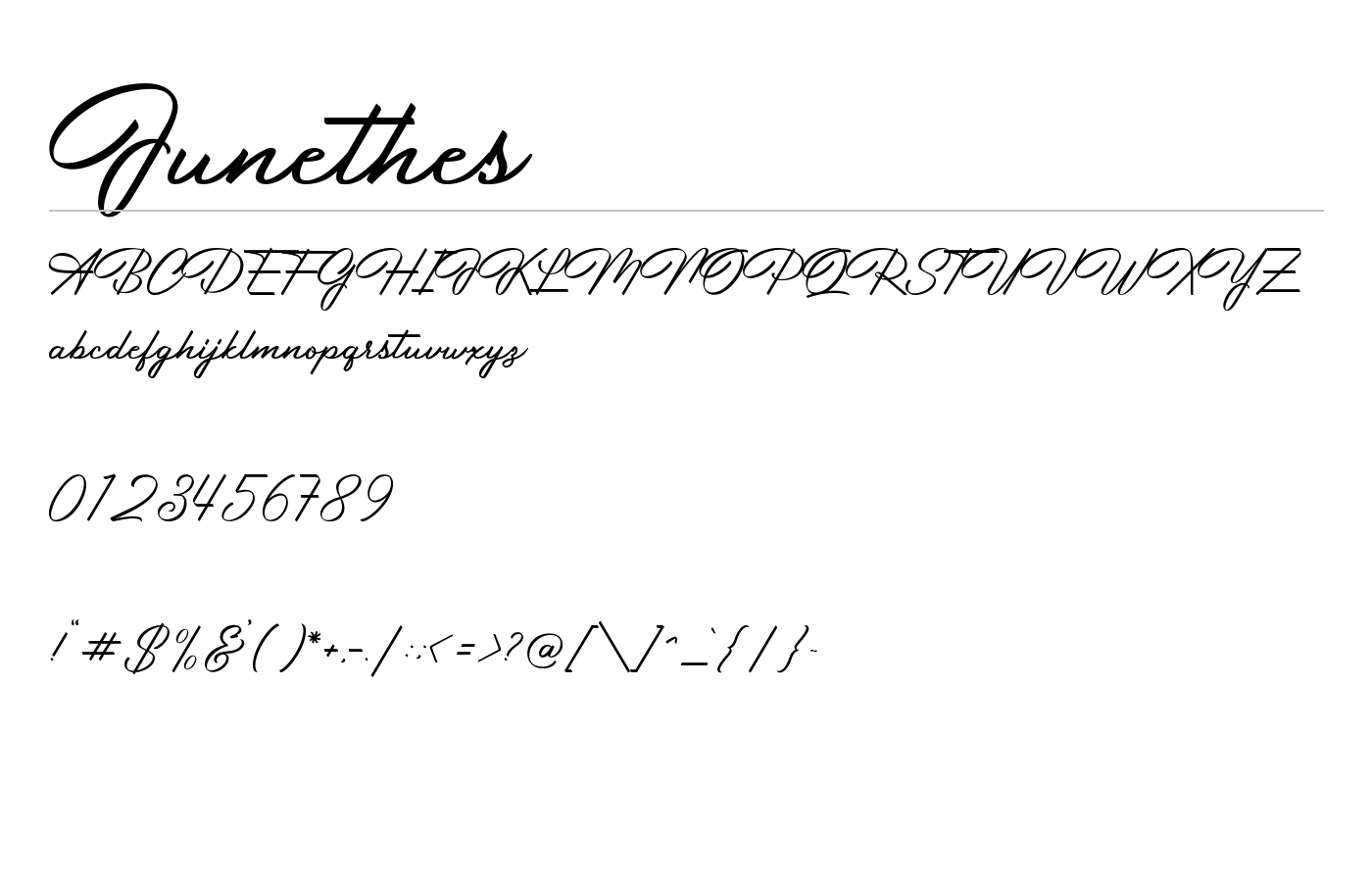 Junethes Font preview