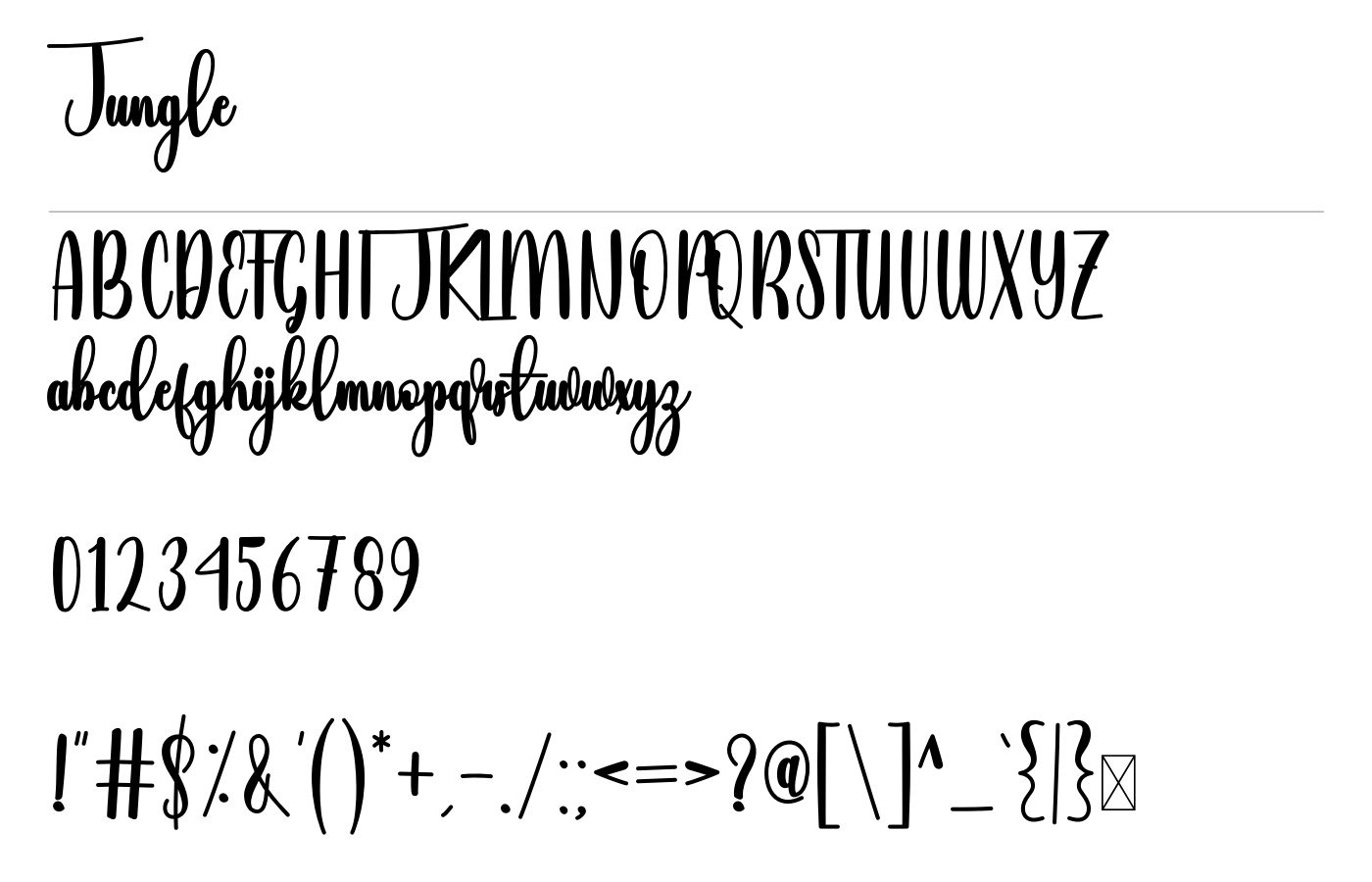 Jungle Font preview