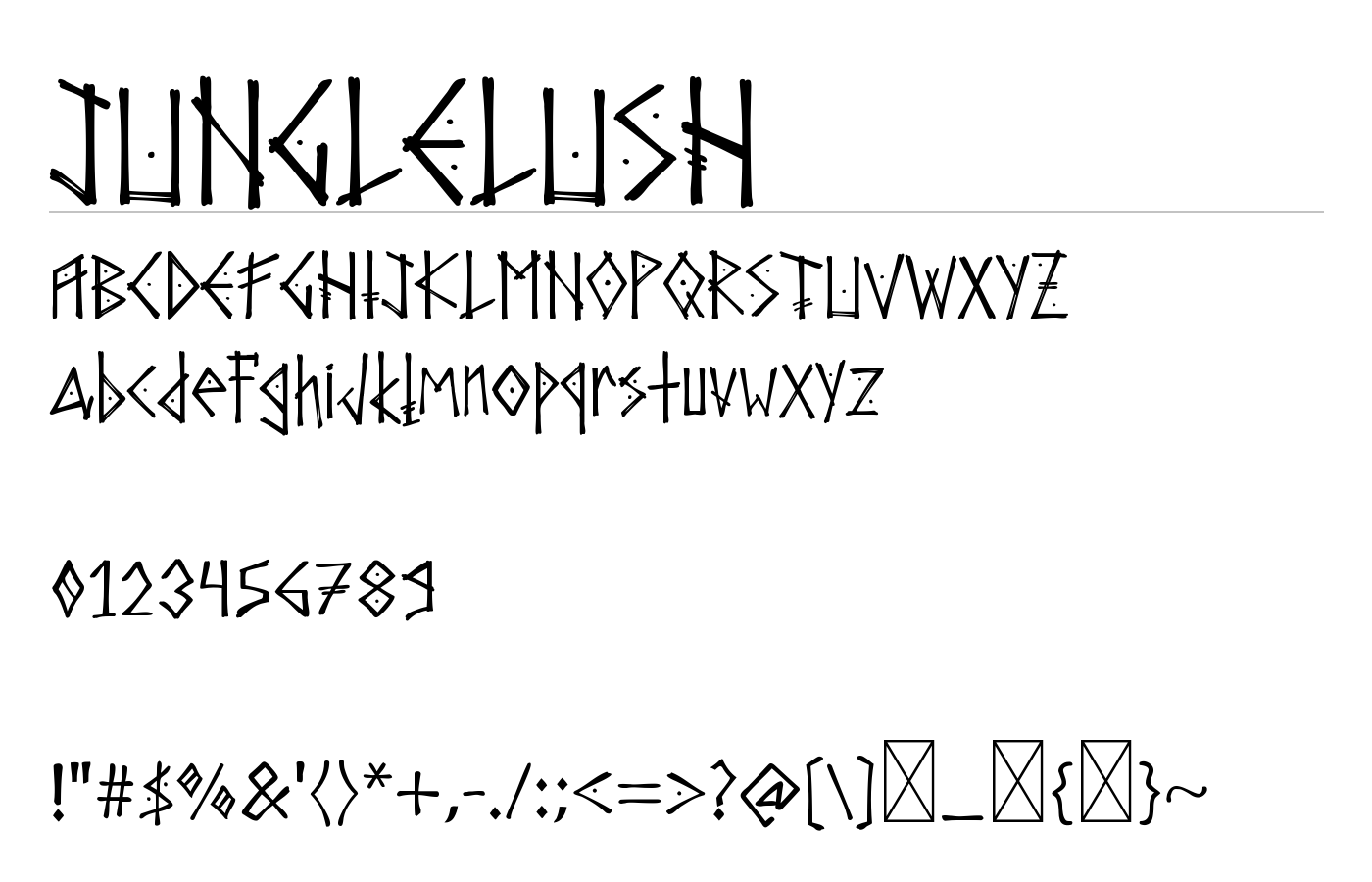 Junglelush Font preview