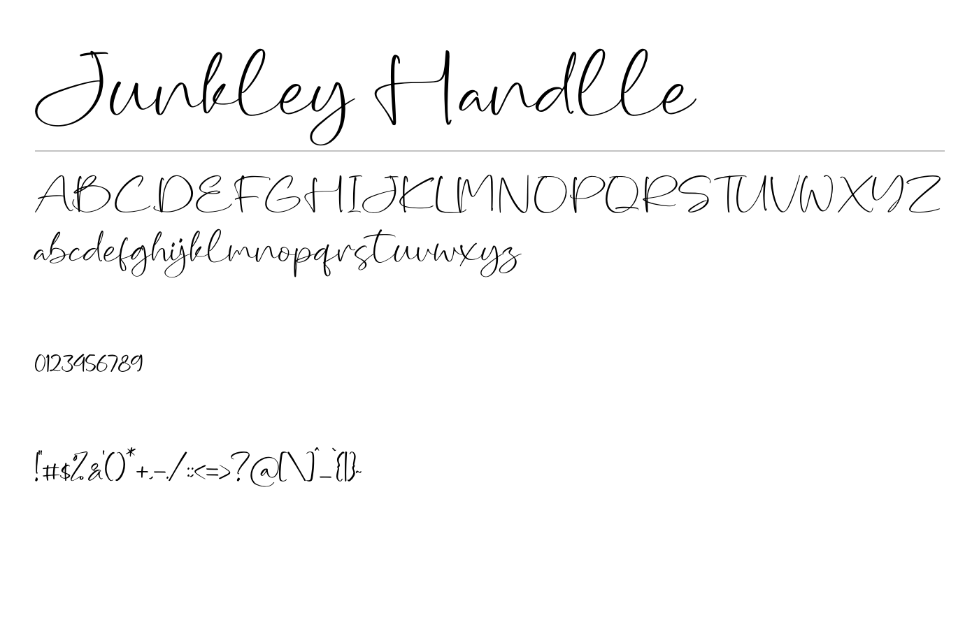 Junkley Handlle Font preview