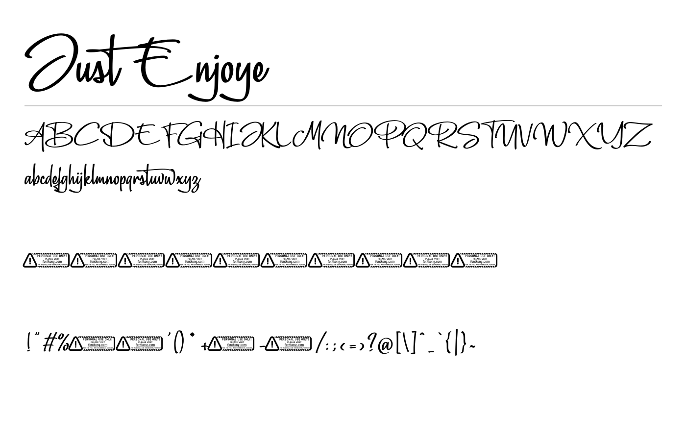 Just Enjoye Font preview