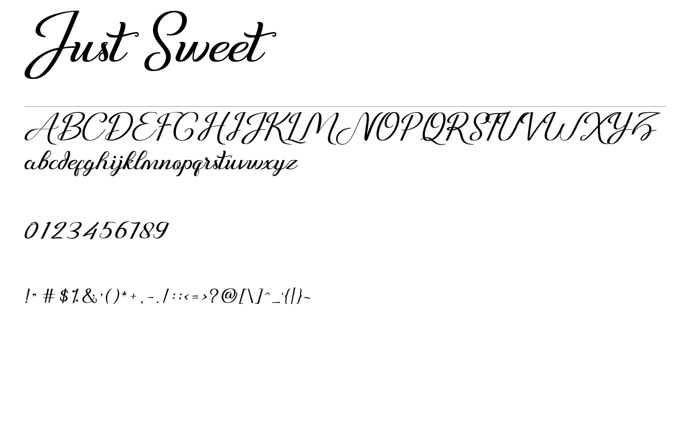 Just Sweet Font preview
