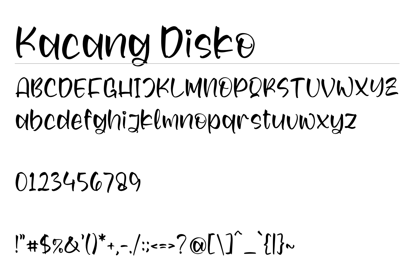 Kacang Disko Font preview