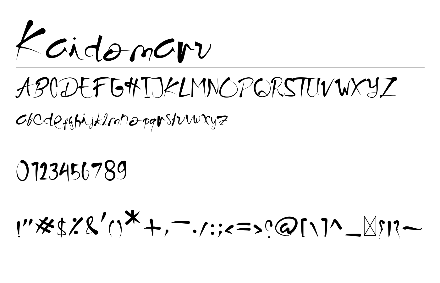 Kaidomaru Font preview