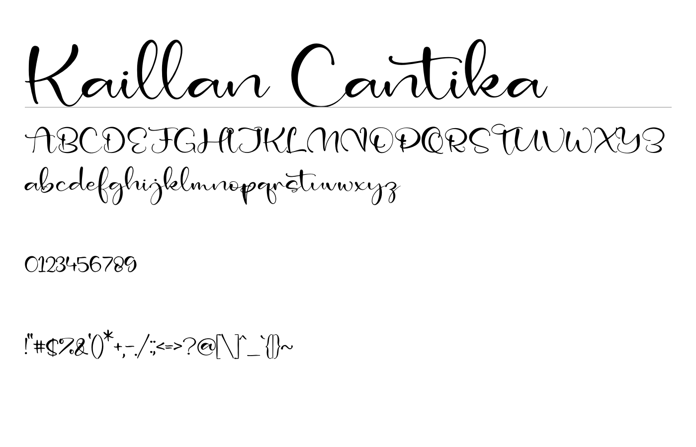 Kaillan Cantika Font preview