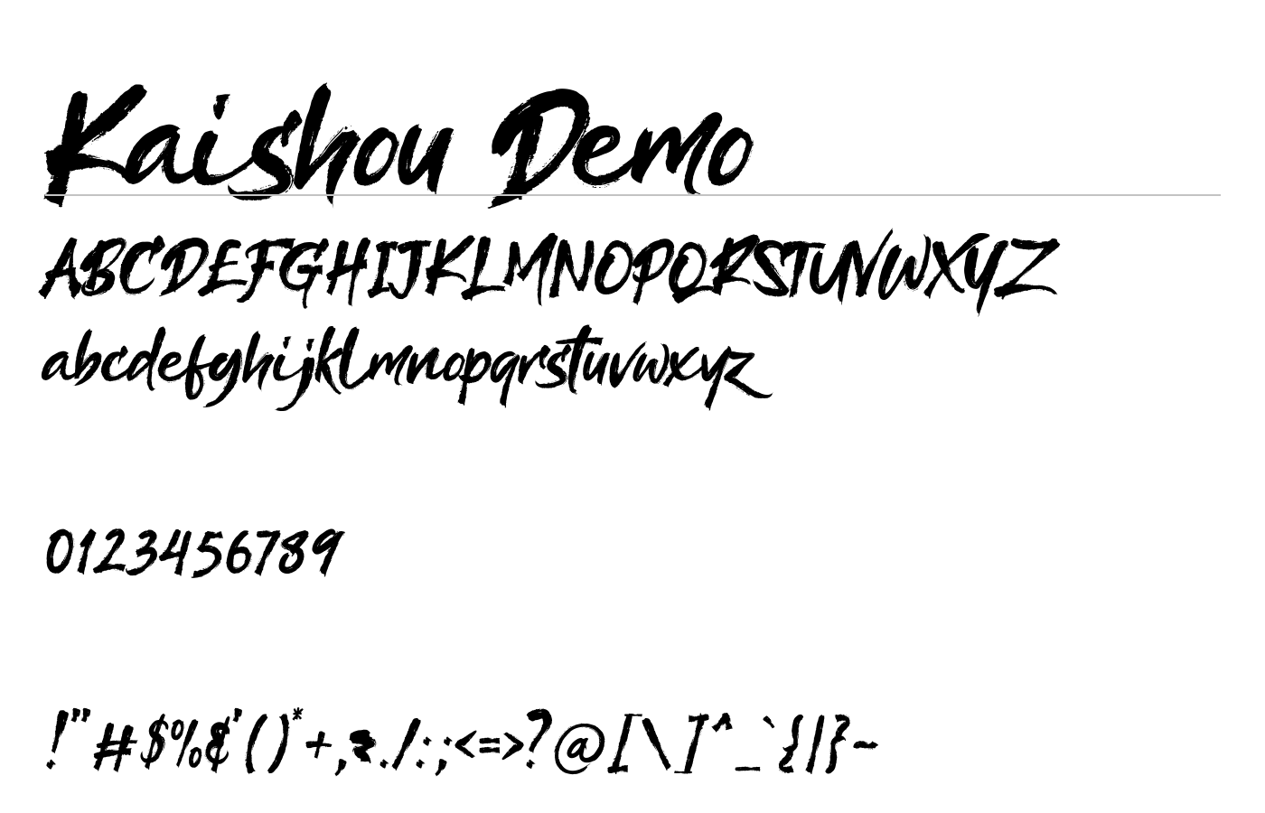 Kaishou Font preview