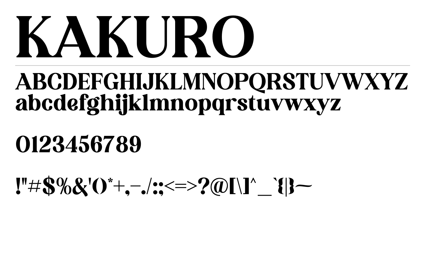 Kakuro Font preview
