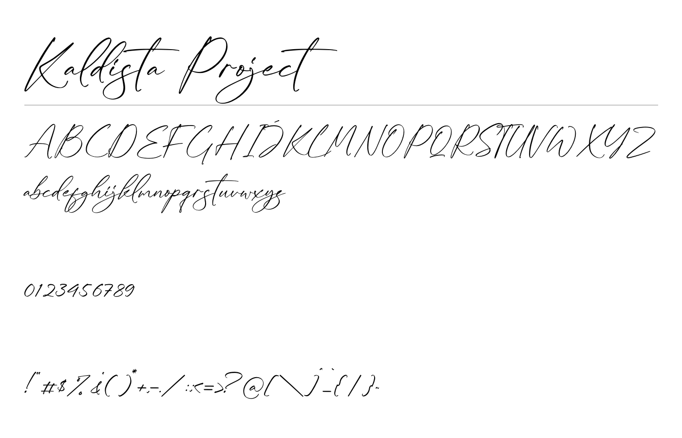 Kaldista Project Font preview