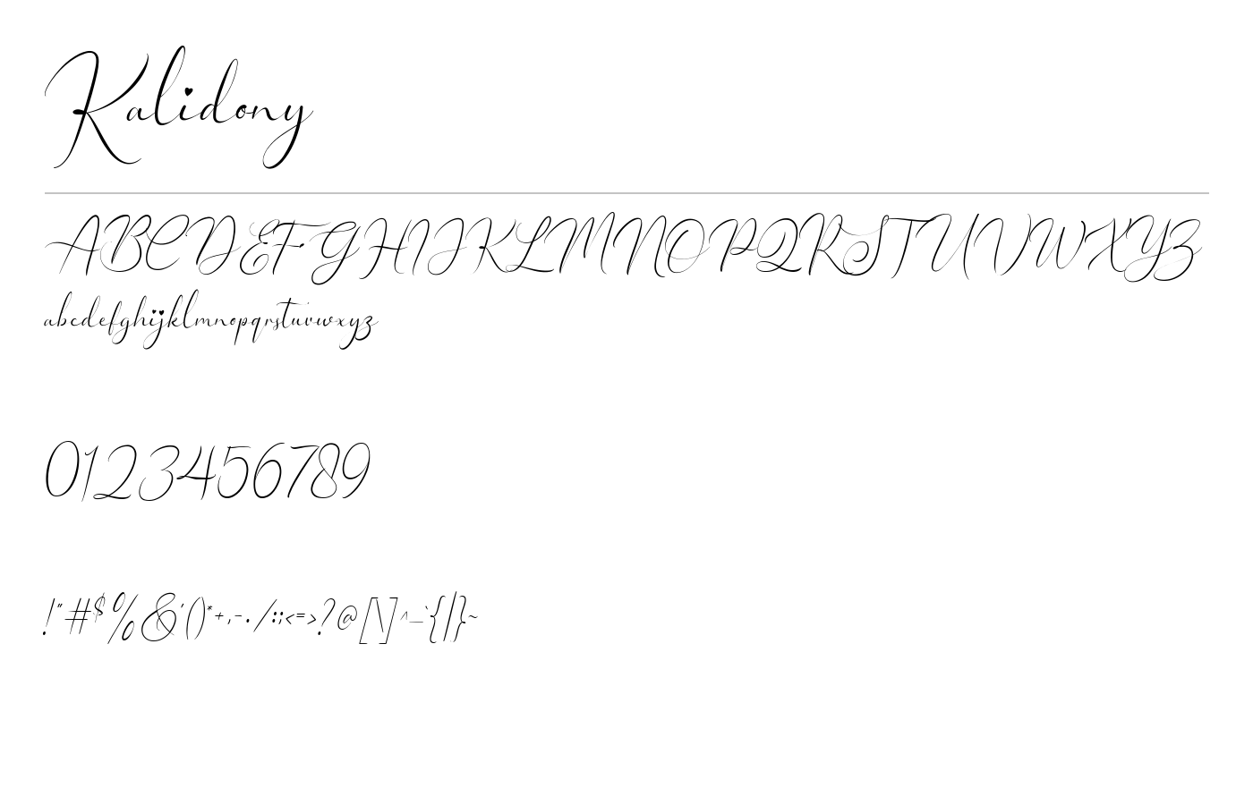 Kalidony Font preview