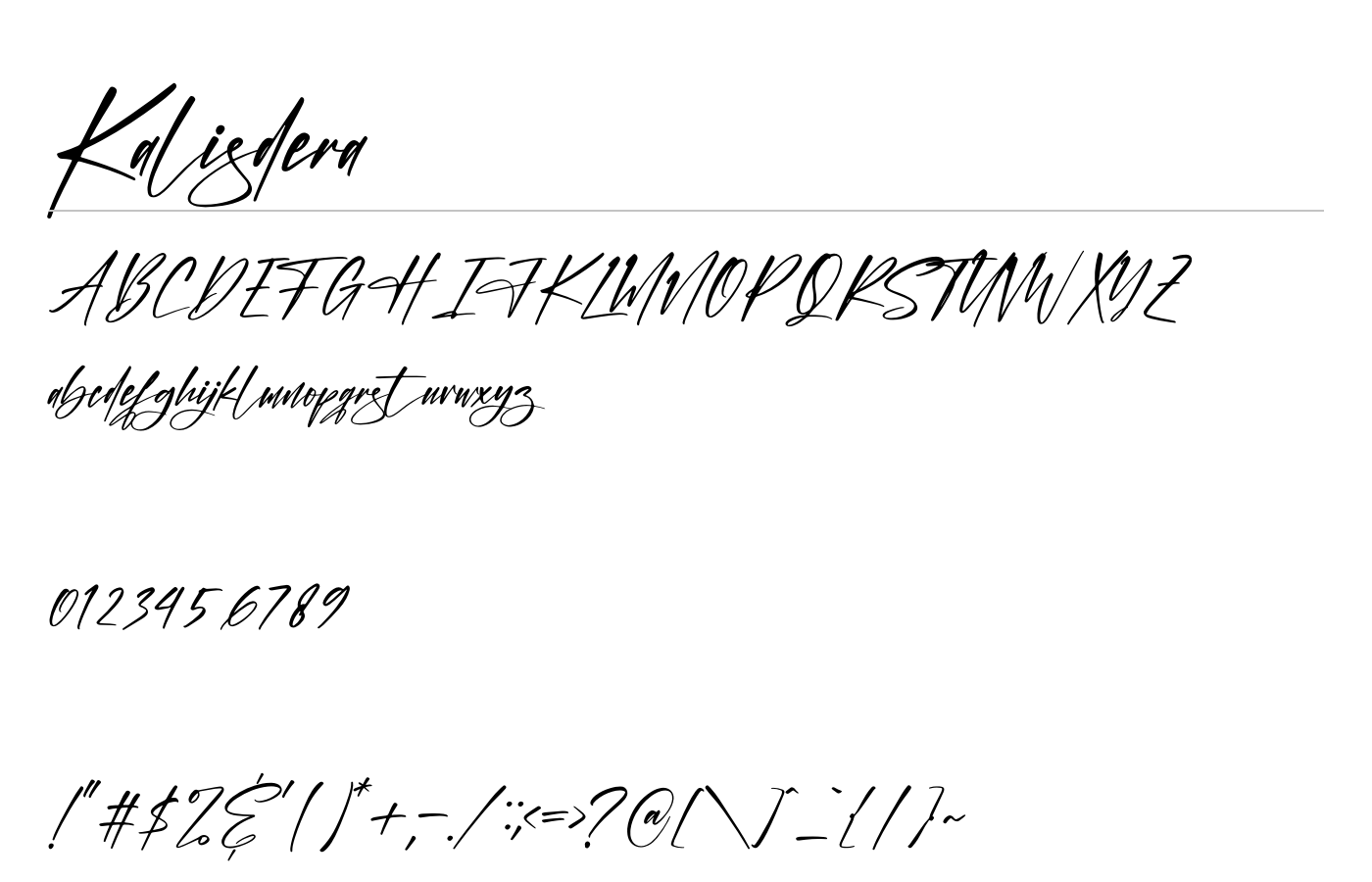 Kalisdera Font preview