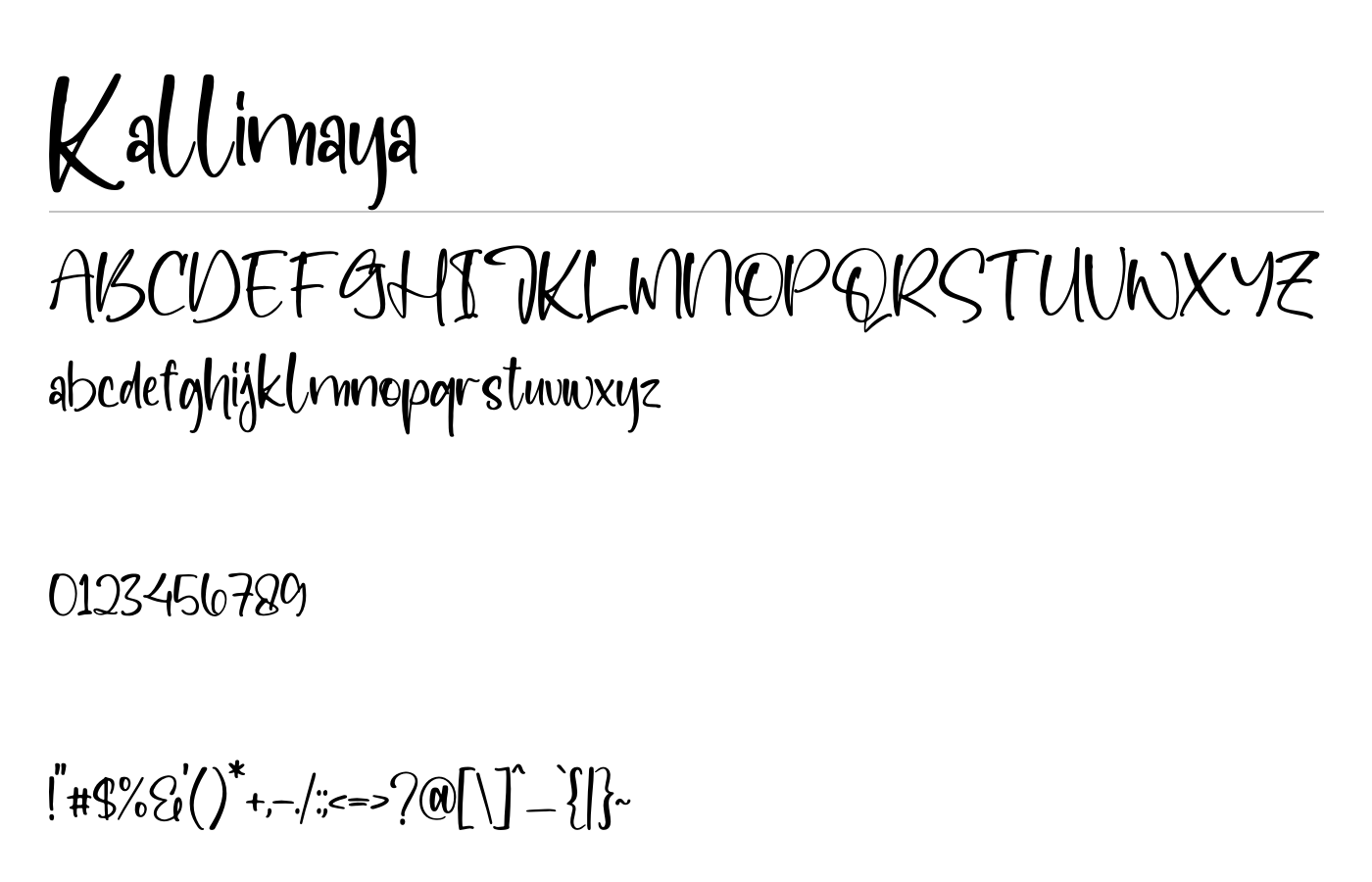 Kallimaya Font preview