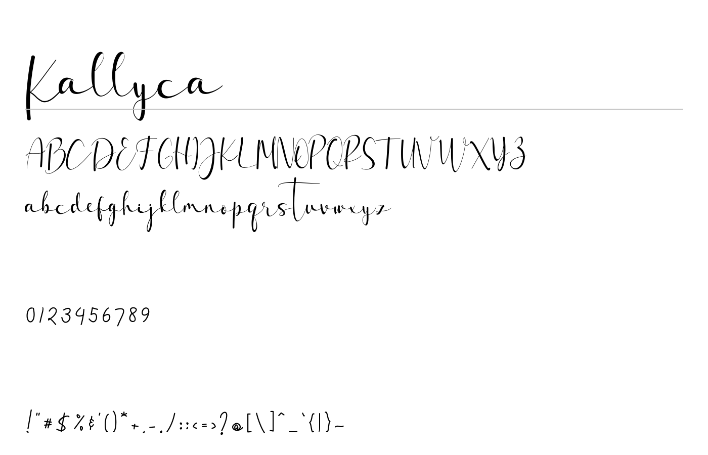 Kallyca Font preview