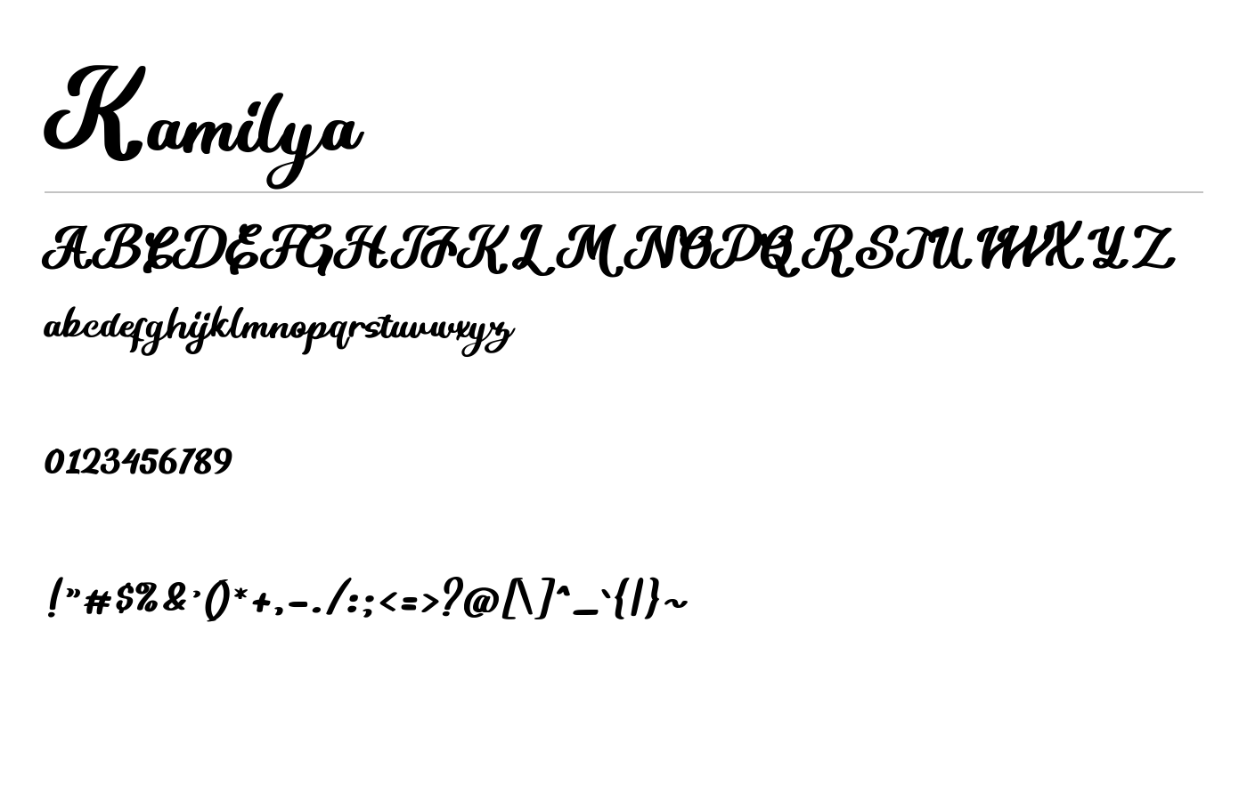 Kamilya Font preview