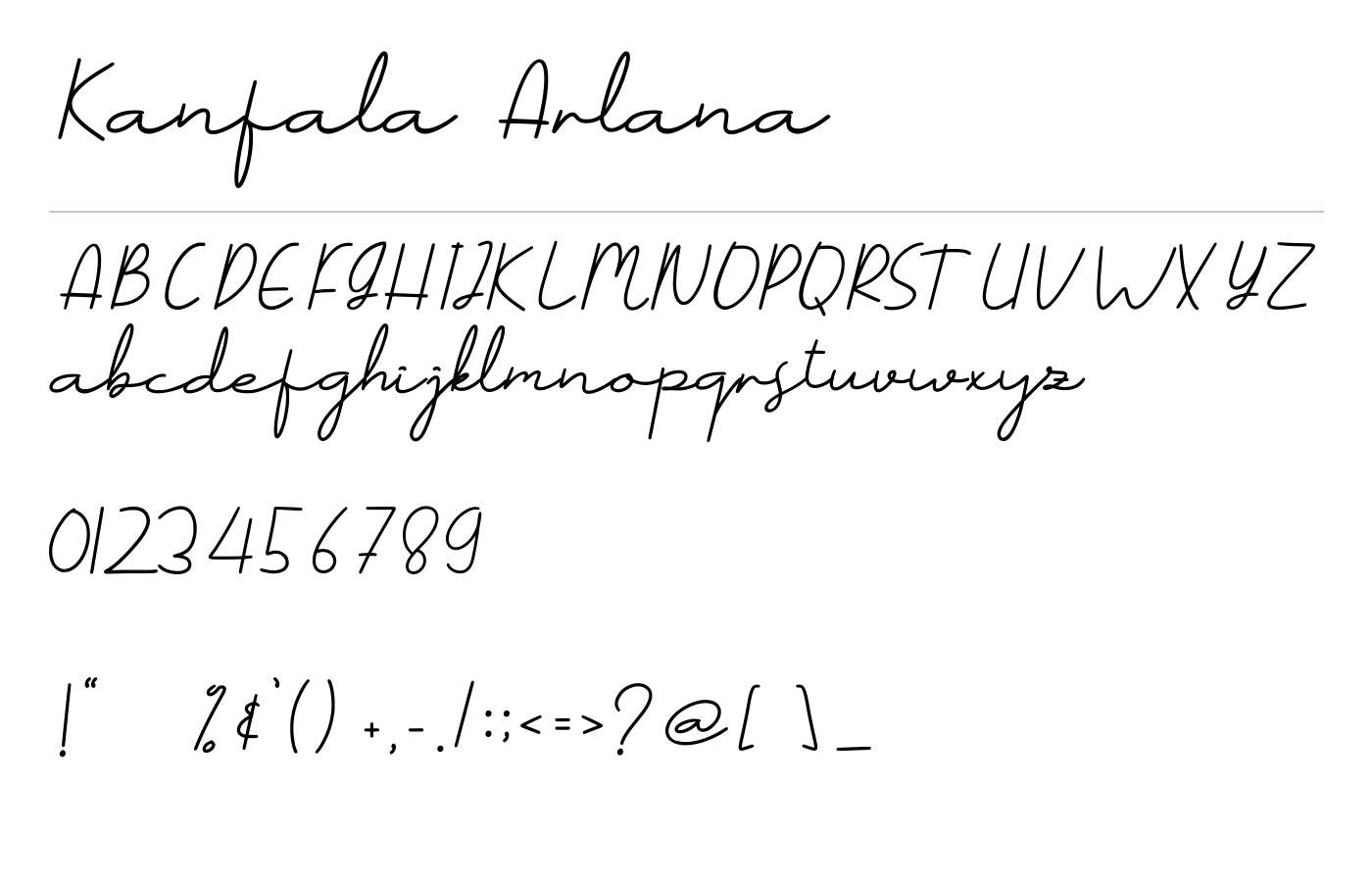 Kanfala Arlana Font preview