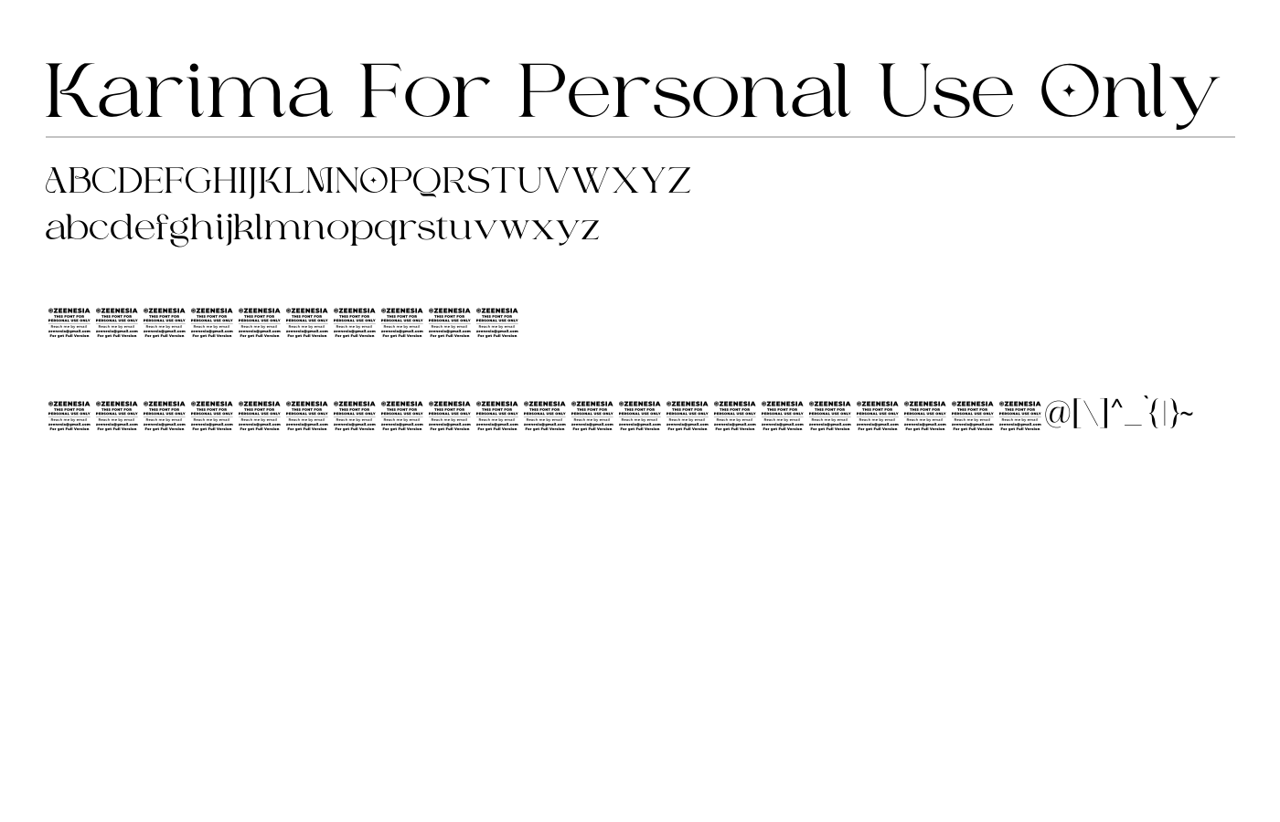 Karima Font preview