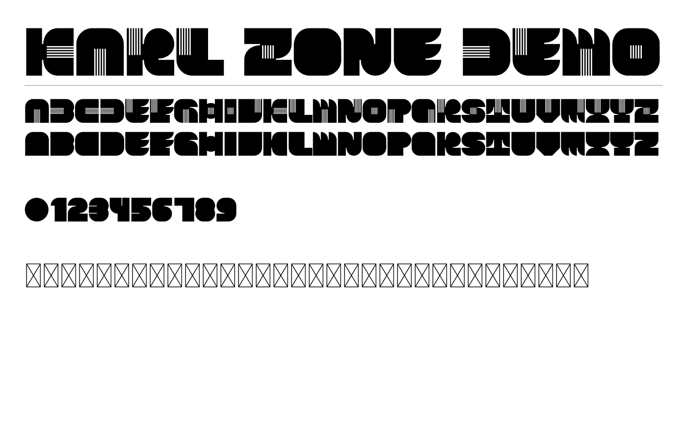 KARL Zone Font preview