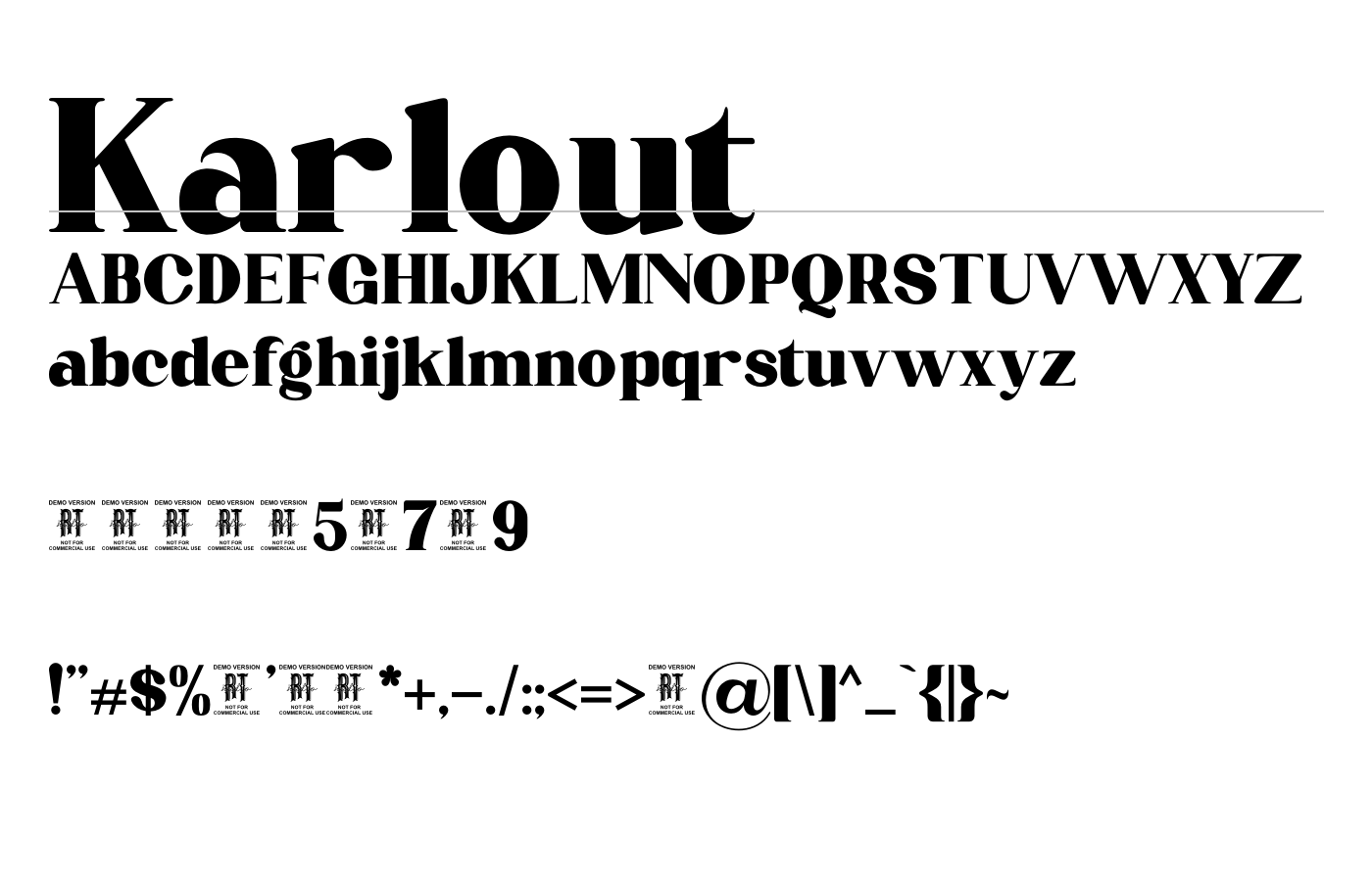Karlout Font preview