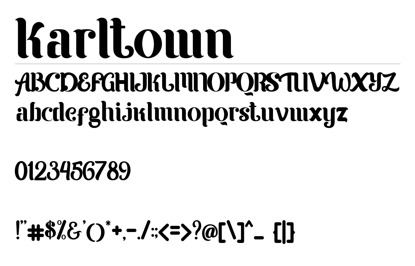 Karltown Font preview