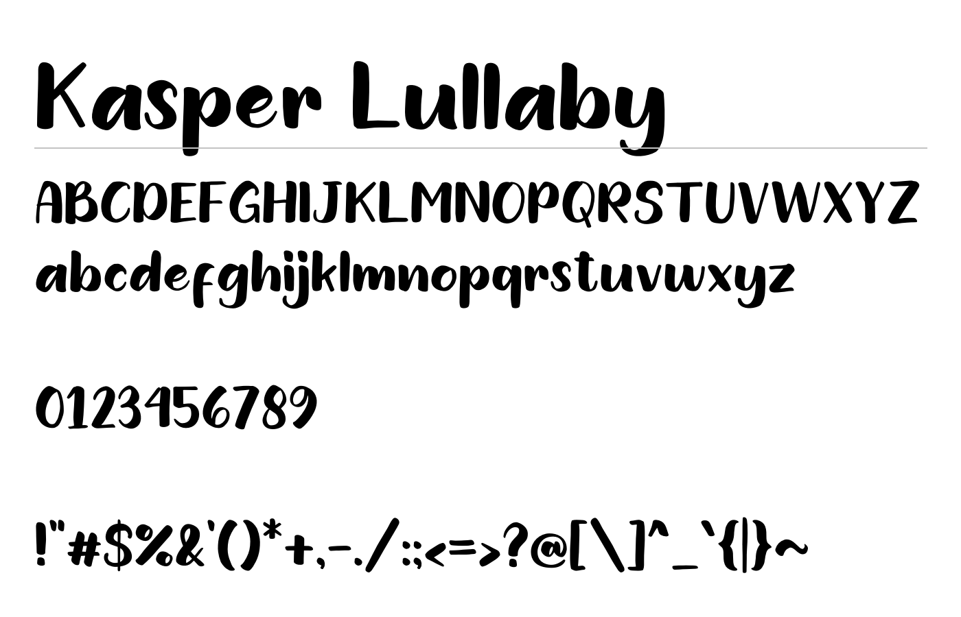 Kasper Lullaby Font preview